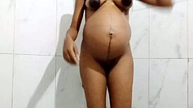 does the pregnant stepmom want anal in the bath?