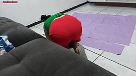 Brunette Milf Stepmother Peeks At Stepson Bathing, Feeling Forbidden Desire