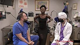 rina arems gets a detailed yearly checkup with spreading and gaping