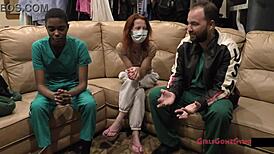 The perverted podiatrist jewel sucks in nurse fetish scene