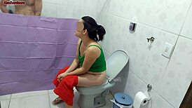 Brunette Milf Stepmother Peeks At Stepson Bathing, Feeling Forbidden Desire