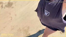 Wife Walks Around Public Beach Fully Nude