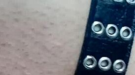 i'm spanking my pussy with a belt a little