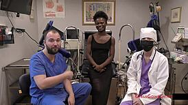 rina arems gets a detailed yearly checkup with spreading and gaping