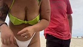 the cheese seller kept staring at my exposed pussy on the beach