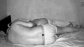 Beautiful Indian Stepsis Shares Bed with Stepbrother in Cozy Bedroom at Night Together Peacefully Sleeping