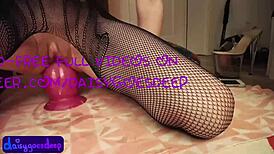 juicy pink anal gaping with huge dildo buttplug blonde skinny