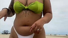 the cheese seller kept staring at my exposed pussy on the beach