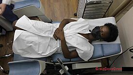 rina arems gets a detailed yearly checkup with spreading and gaping