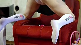 Intriguing outdoor encounter with stepmom in her dirty, peed-in white panties