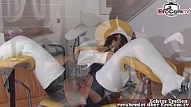 German dominatrix dominates users in intense bdsm fetish session with latex and maledom