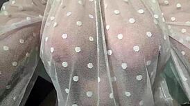 Gorgeous big boobs close-up milf saggy tits?