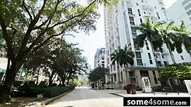 Hot teen 18+s unleash wild 3-on-1 poolside hardcore action