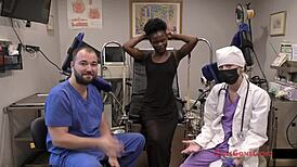 rina arems gets a detailed yearly checkup with spreading and gaping