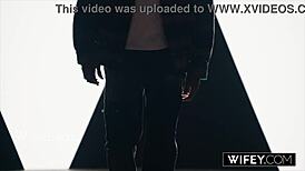 Blonde hotwife Candice grips husband's hand during monster BBC.