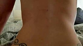 Fat ass white girl riding big dick, feeling the interracial stretch