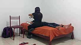 Capricious nurse treats patient by fondling big juicy tits