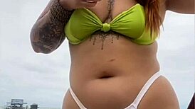 the cheese seller kept staring at my exposed pussy on the beach