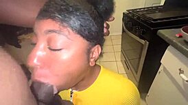 Hot ebony stepsister spreads her wet pussy for family drama blowjob and anal fucking
