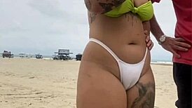 the cheese seller kept staring at my exposed pussy on the beach