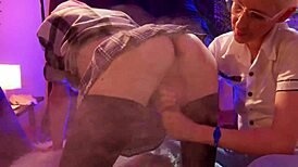 Blonde milf ruins guy's cumshot!