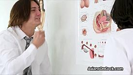 big tit asian lecturer gets fucked hard by two dicks