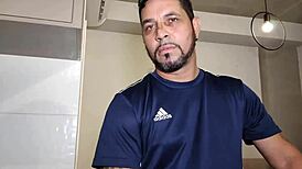 Brazilian Pornstar With Huge Cock Stroking And Cumming In Solo Masturbation Scene