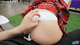 Beautiful Puffy Tits Milky White Round Ass Pawg Babe Plaid Skirt Slut