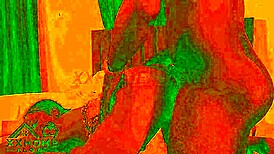 Intense fucking in cozy room with red lights