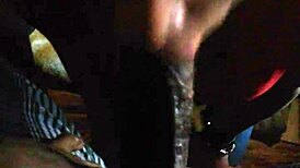 Latina performs oral on black cock in deepthroat session.