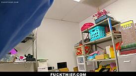 Guard ignores teen's excuses and punishes her with hardcore fucking in the garage