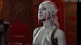 Baldur's Gate 3 naked playthrough drow twins scene.