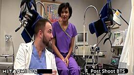 Freshman Jackie Banes Gets Mandatory Hitachi Orgasm From Nurse!