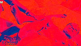 Intense fucking in cozy room with red lights