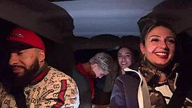 I picked up a lesbian couple at Guarulhos airport and we had wild sex in the car, everyone sucking and getting messy.