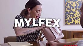 naughty secretary gives naughty help with blowjob and handjob