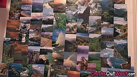 thin australian masturbating with toys on her hairy pussy