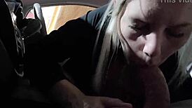 blonde flashes partying and sucks cock at outdoor event