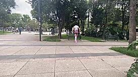 Follado a una puta exhibicionista con minifalda