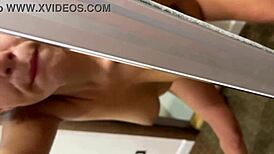 Mirror quickie creampie in giant pussy with ex girlfriend