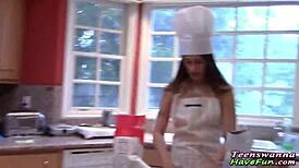 amateur teen 18+ performs spitting action