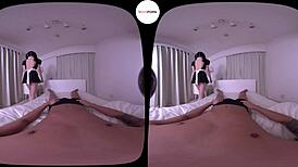 the japanese maid from jvrporn gently wakes you up with her big ass