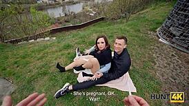 hunt4k revisits the past with a czech babe getting face fucked by her old lover while her cuckold watches