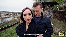 hunt4k revisits the past with a czech babe getting face fucked by her old lover while her cuckold watches