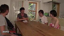 yu shinoda takes two cocks in intense hardcore blowjob for wild facial