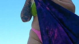 Guys stare at me on beach