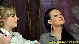 lesbian pee fetish with toys and big tits