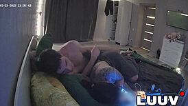 Emily and Damon filming their hot sex at home