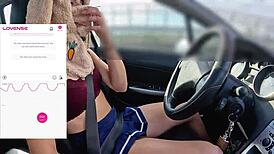 friend films me driving while fan controls vibrator remotely