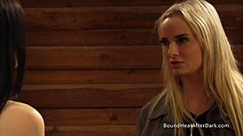 horny blonde dom lesbian madame undressing tight lesbian slaves